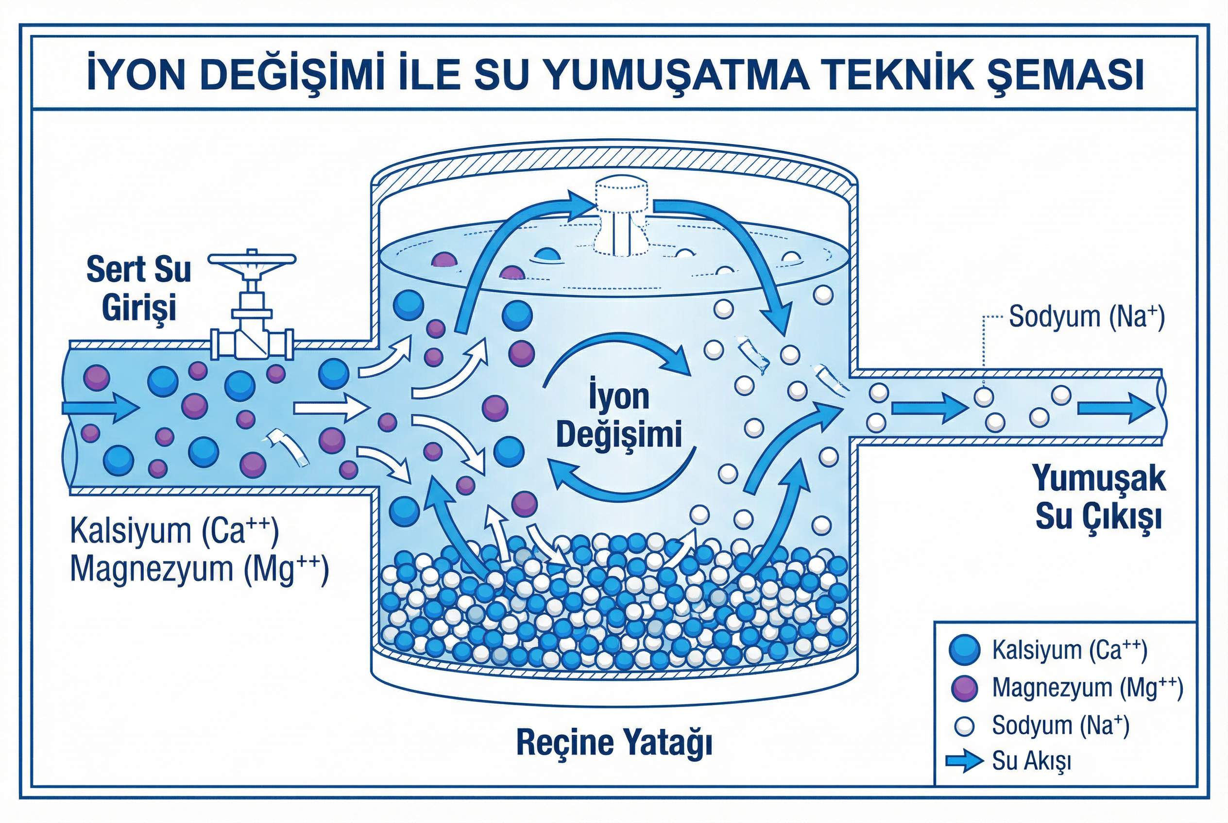 su yumuşatma cihazı nasıl çalışır iyon değişimi