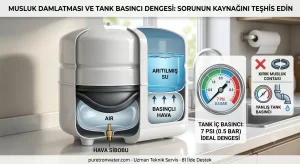 su arıtma musluğu damlatıyor