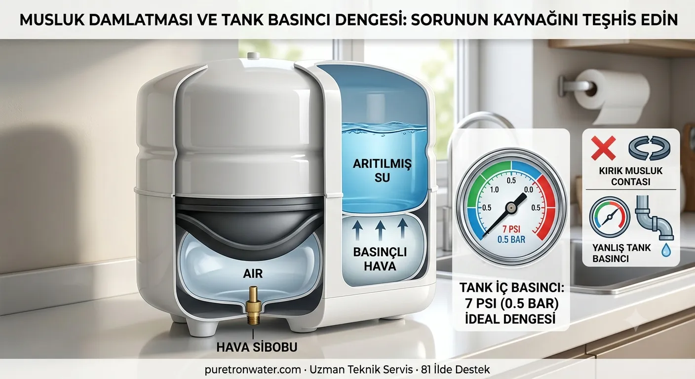 su arıtma musluğu damlatıyor